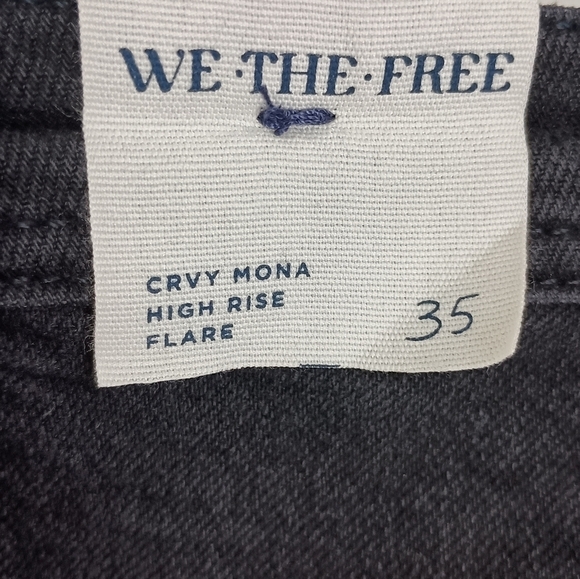 NWT Free People We The Free CRVY Mona Flare Jeans in Black Wash ✨ Size 35/20W - Picture 5 of 7